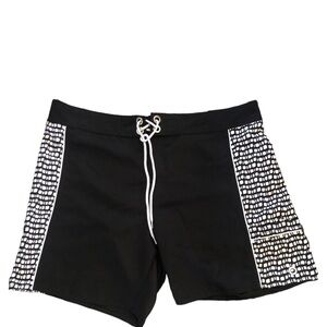 Eddie Bauer Board Shorts Sz. XL Black White Drawstring Close Casual Summer